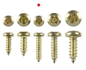 Wood screws 12mm x 3mm Pan head Pozi Steel Brass plated pack 200