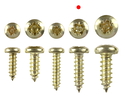 Wood screws 13mm x 3.5mm Pan head Pozi Steel Brass plated pack 1000