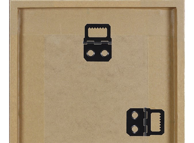 Alfa 2 Hole press fix Hinged hanger Black pack 200