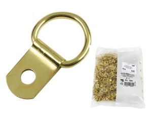 Quality 1 Hole D Rings Brass Plated 500 pack
