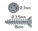 Wood screws 16mm x 3.5mm Pozi CSK Steel ZP pack 200