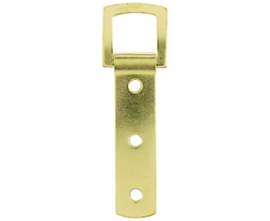Heavy Duty 3 Hole Strap Picture Hanger 84mm Brass Plated pack 20