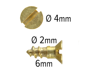 Wood Screws 6mm x 2.2mm CSK Head Slotted Solid Brass pack 200