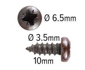 Wood screws 10mm x 3.5mm Pan head Pozi Steel Bronze plated pack 200