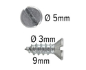 Wood Screws 9mm x 3mm CSK Head Slotted Steel Zinc pack 200