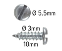 Wood Screws 10mm x 3mm Pan Head Slotted Steel Zinc pack 200