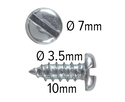 Wood Screws 10mm x 3.5mm Pan Head Slotted Steel Zinc pack 200