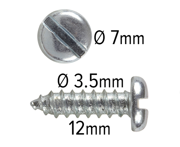 Wood Screws 12mm x 3.5mm Pan Head Slotted Steel Zinc pack 200