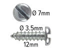 Wood Screws 12mm x 3.5mm Pan Head Slotted Steel Zinc pack 200