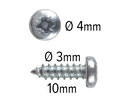 Wood screws 10mm x 3mm Pan head Pozi Steel ZP pack 1000