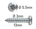 Wood screws 13mm x 3mm Pan head Pozi Steel ZP pack 1000