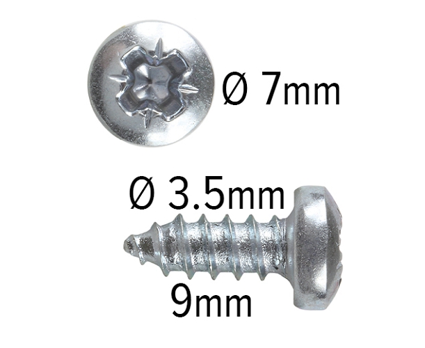 Wood screws 9mm x 3.5mm Pan head Pozi Steel ZP pack 200