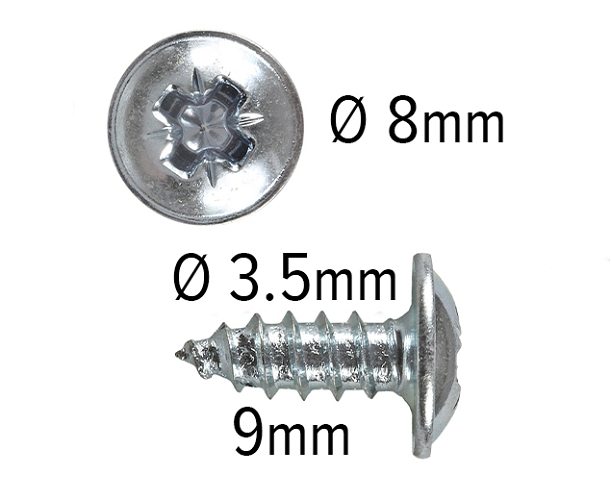 Wood screws 9mm x 3.5mm Flange head Pozi Steel ZP pack 1000