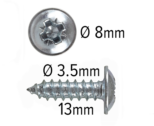Wood screws 13mm x 3.5mm Flange head Pozi Steel ZP pack 200