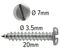 Wood Screws 20mm x 3.5mm Pan Head Slotted Steel Zinc pack 200