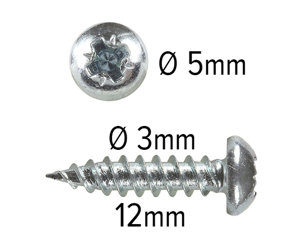 Wood screws 12mm x 3mm Pan head Pozi Twin thread Steel ZP pack 1000
