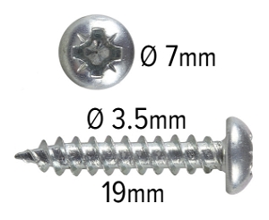 Wood screws 19mm x 3.5mm Pan head Pozi Twin thread Steel ZP pack 1000