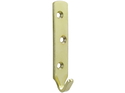 Plate Hook 3 Hole 80mm Brass Plated 20 pack