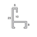 M425 6x23mm Woodgrain Effects Flint Grey Aluminium Frame Moulding