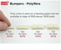 Bumpers Polyfibre 7mm self adhesive 15mm square pack 200