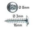 Wood screws 16mm x 3mm Flange head Pozi Steel ZP pack 200