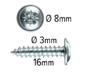 Wood screws 16mm x 3mm Flange head Pozi Steel ZP pack 1000