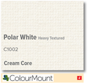 ColourMount Polar White 1.25mm Cream Core Heavy Textured Mountboard 1 sheet