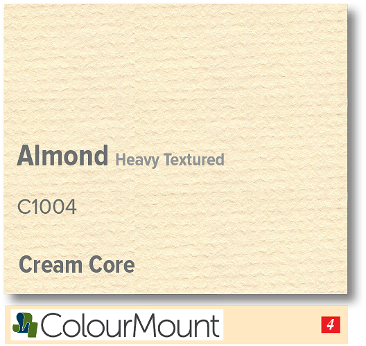 ColourMount Almond 1.25mm Cream Core Heavy Textured Mountboard 1 sheet