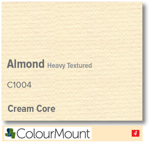 Colourmount Cream Core Almond Heavy Textured Mountboard 1 sheet