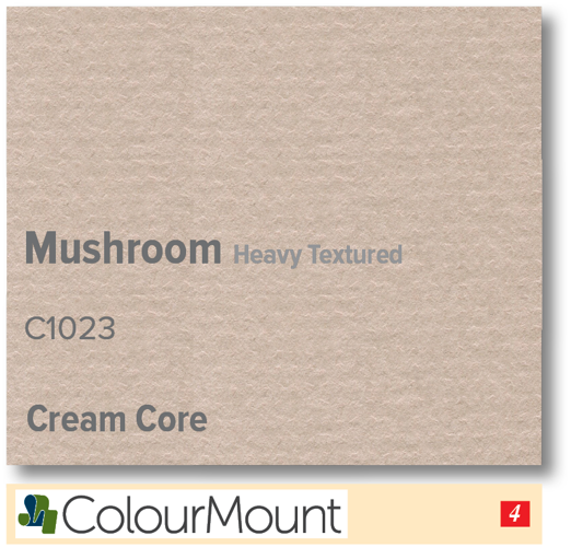 ColourMount Mushroom 1.25mm Cream Core Heavy Textured Mountboard 1 sheet
