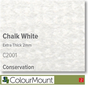 Colourmount Conservation White Core Extra Thick 2.0mm Chalk White Mountboard 1 sheet