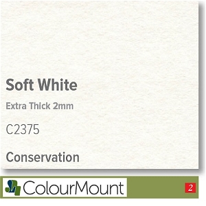 Colourmount Conservation White Core Extra Thick 2.0mm Soft White Mountboard 1 sheet