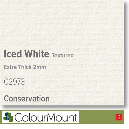 Colourmount Conservation White Core Extra Thick 2.0mm Iced White Textured Mountboard 1 sheet