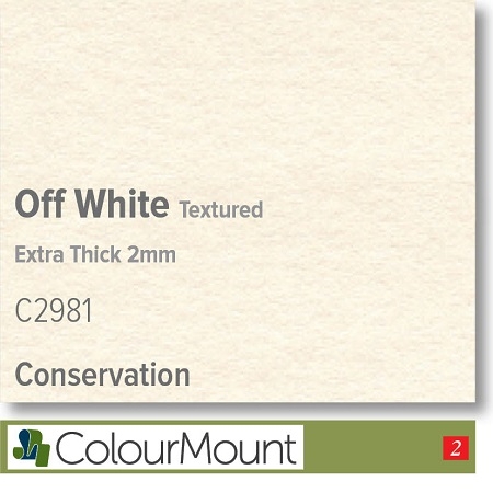 Colourmount Conservation White Core Extra Thick 2.0mm Off White Textured Mountboard 1 sheet