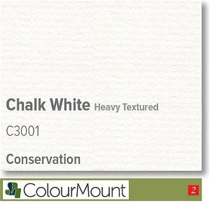 Colourmount Conservation White Core Chalk White Heavy Textured Mountboard 1 sheet