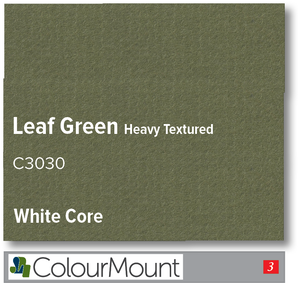 Colourmount White Core Leaf Green Heavy Textured Mountboard 1 sheet