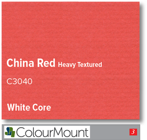 Colourmount White Core China Red Heavy Textured Mountboard 1 sheet