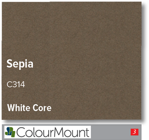 Colourmount White Core Sepia Mountboard 1 sheet