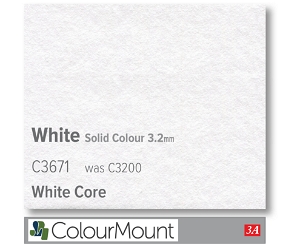 ColourMount White 3.2mm White Core Mountboard 1 sheet
