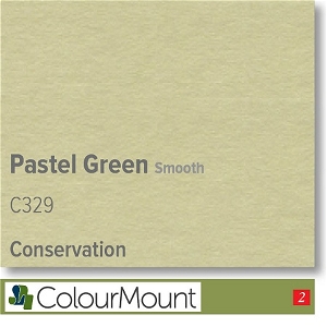 Colourmount Conservation White Core Pastel Green Smooth Mountboard 1 sheet