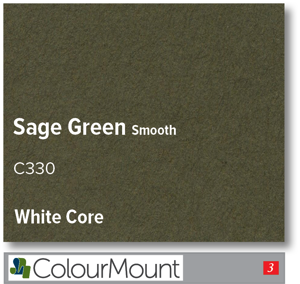 ColourMount Sage Green 1.4mm White Core Mountboard 1 sheet