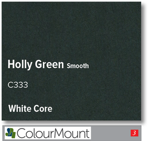 Colourmount White Core Holly Green Smooth Mountboard 1 sheet