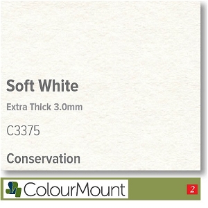 Colourmount Conservation White Core 3mm Soft White Mountboard 1 sheet