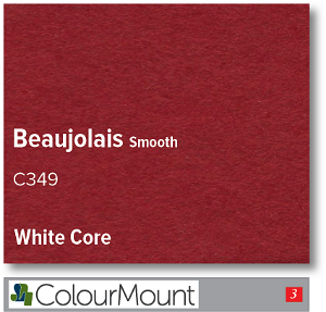 Colourmount White Core Beaujolais Smooth Mountboard 1 sheet
