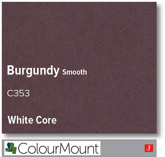 ColourMount Burgundy 1.4mm White Core Mountboard 1 sheet