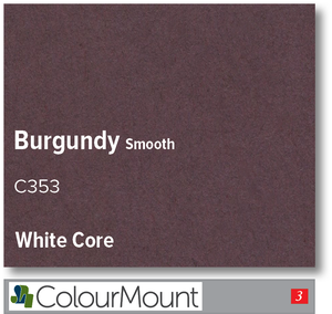 Colourmount White Core Burgundy Smooth Mountboard 1 sheet