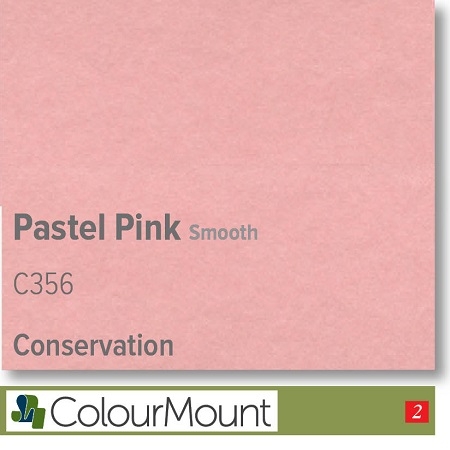 Colourmount Conservation White Core Pastel Pink Smooth Mountboard 1 sheet