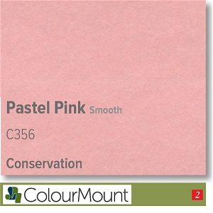 Colourmount Conservation White Core Pastel Pink Smooth Mountboard 1 sheet