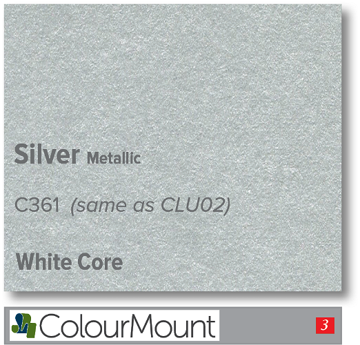ColourMount Silver 1.4mm White Core Metallic Mountboard 1 sheet