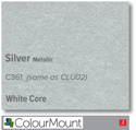 Colourmount White Core Silver Metallic Mountboard 1 sheet